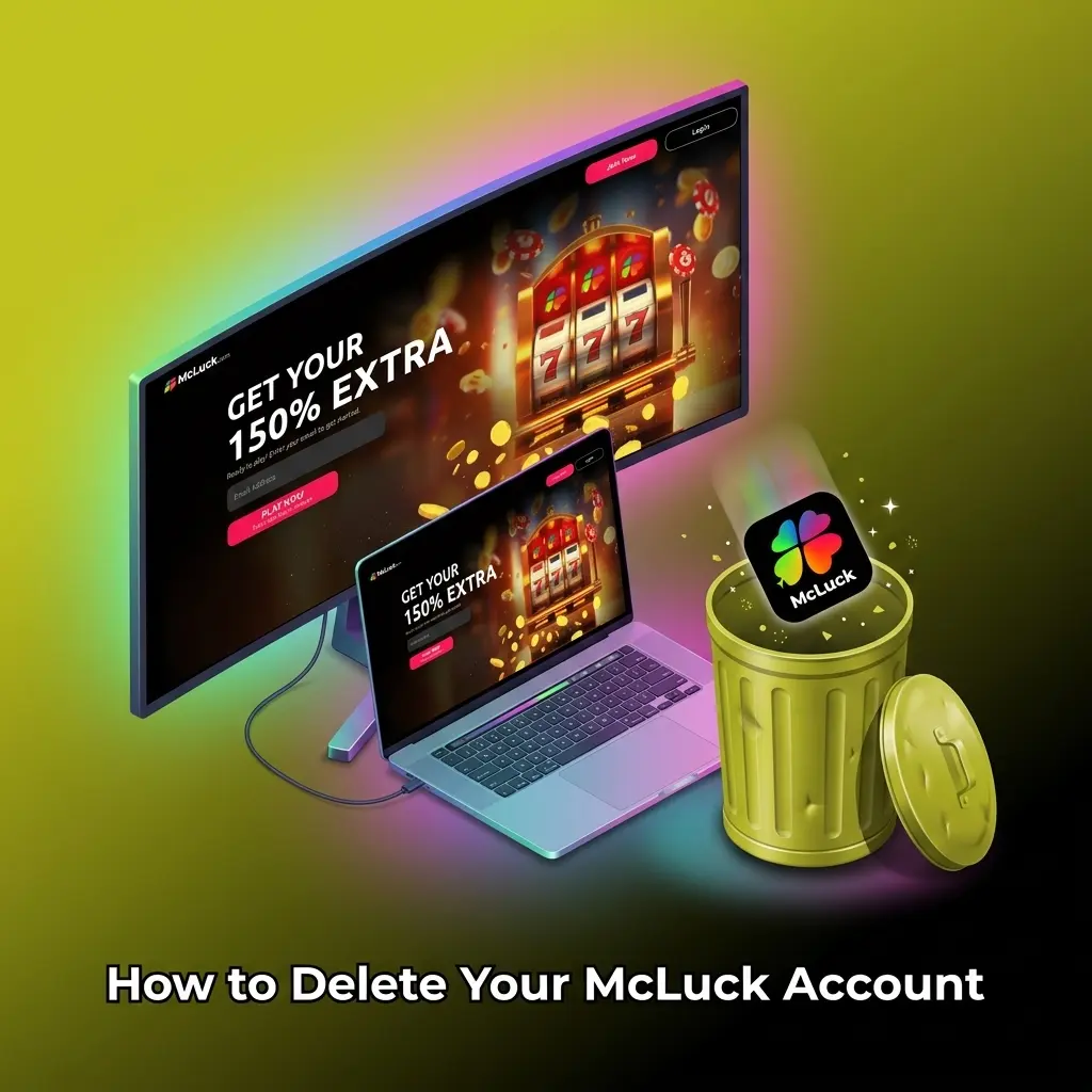 McLuck account deletion process showing support chat interface and account closure confirmation steps