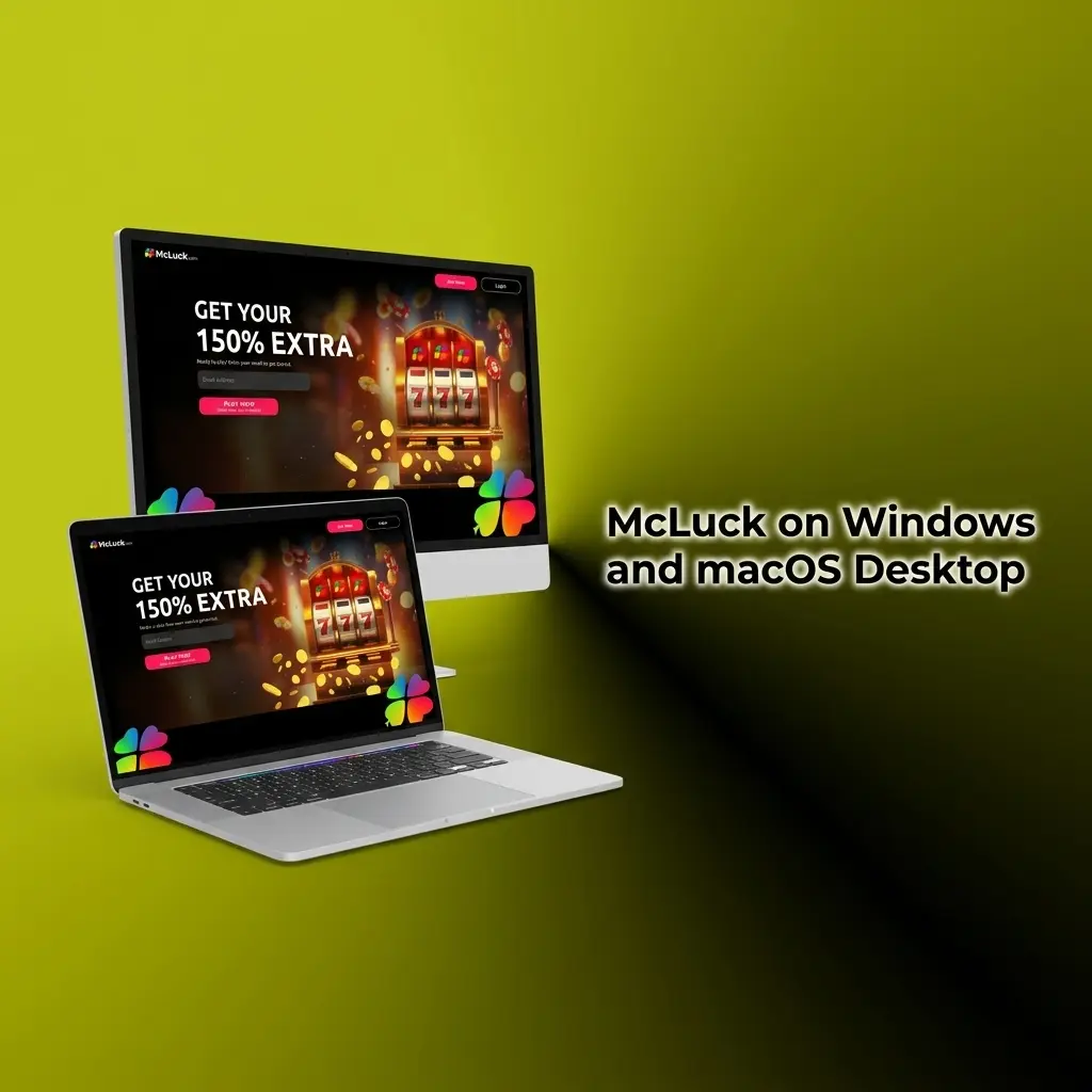 McLuck casino platform accessed via web browser on Windows and macOS desktop with no software installation required