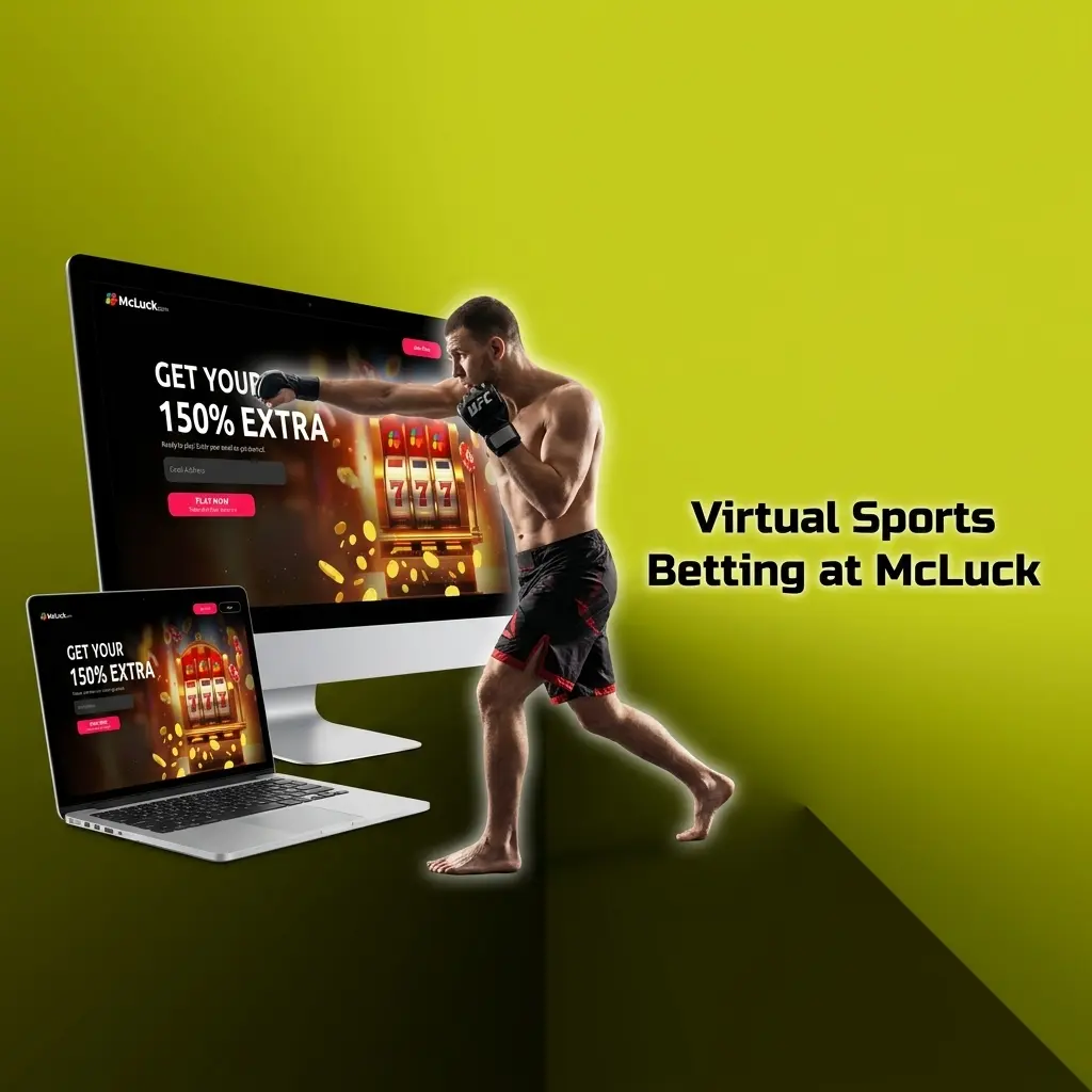 McLuck virtual sports betting interface showing simulated football, horse racing, basketball, and soccer games available 24/7